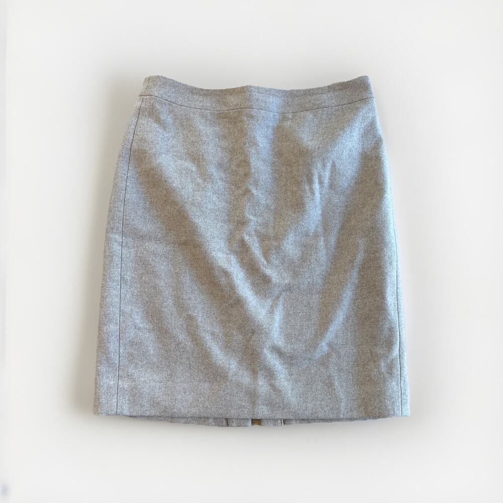 J. Crew The Pencil Skirt Women's Size 4 Khaki Wool Lined Rear Vent Zip